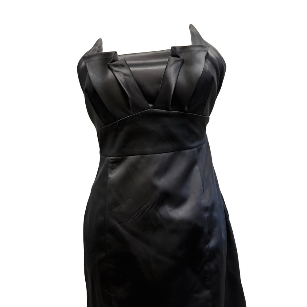 NWT Oxmo Black Satin Strapless Dress - S